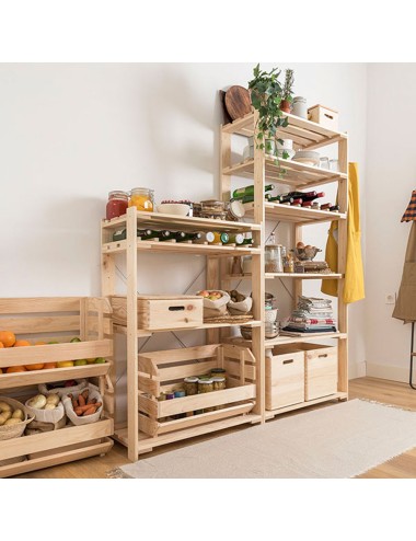Estanteria alistonada evolution 5 pino macizo 76,5 x 38,5 x 174,5 cm
