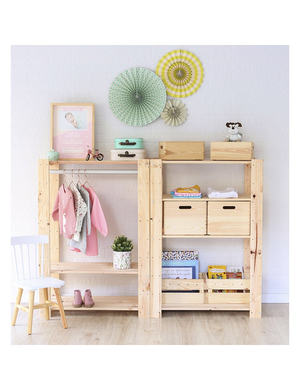 Estanteria alistonada evolution 3 pino macizo 111 x 76,7 x 43 cm