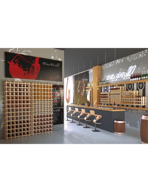 Botellero de pino macizo evolutivo rioja para 36 botellas 75 x 22 x 75 cm