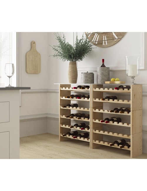Botellero de pino macizo merlot para 16 botellas 68,8 x 25 x 30cm