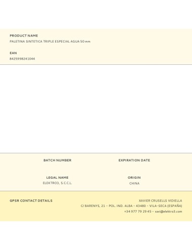 Paletina sintetica triple especial agua 50 mm