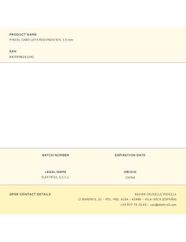 Pincel cabo lata redondo n°4, 3,5 mm