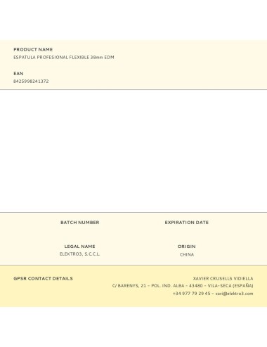 Espatula profesional flexible 38mm edm