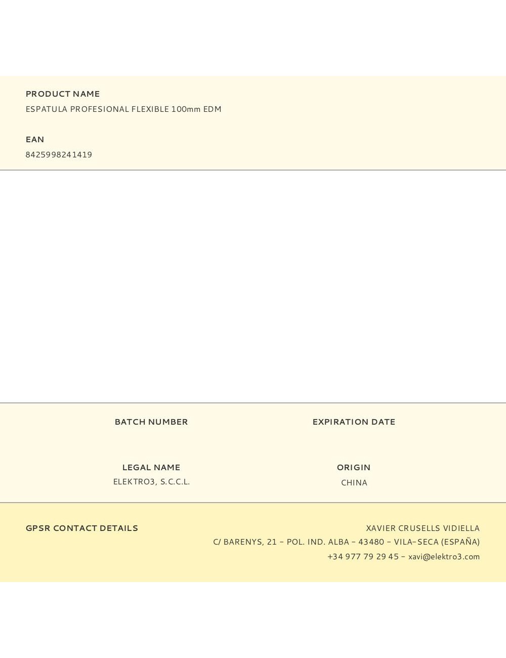 Espatula profesional flexible 100mm edm