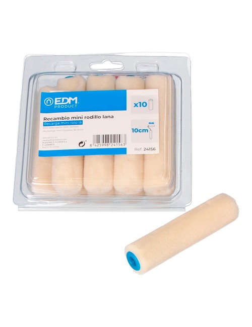 Recambio mini rodillo lana 110 mm 10 uds