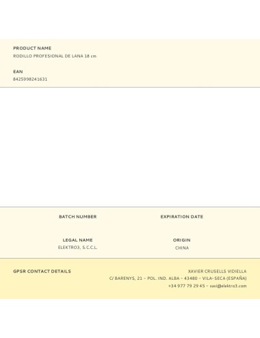 Rodillo profesional de lana 18 cm