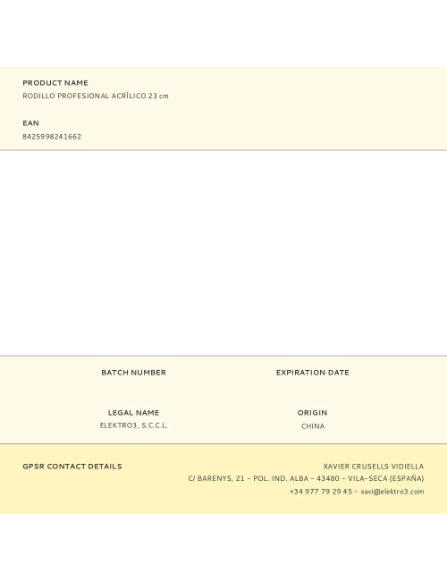 Rodillo profesional acrílico 23 cm