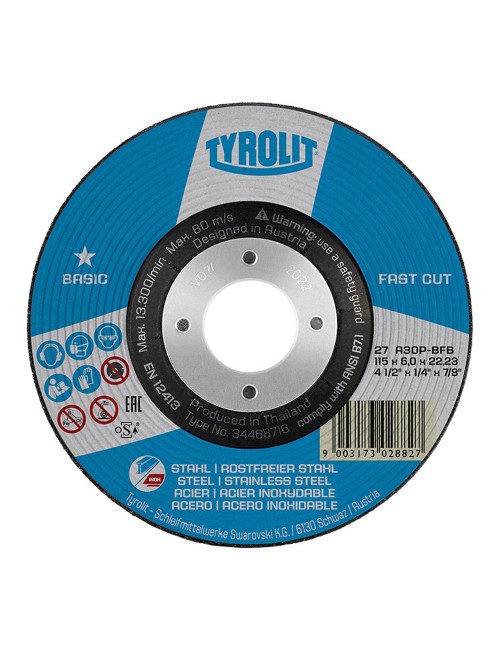 Disco desbaste 27c ø115 x 6 x 22,23 mm