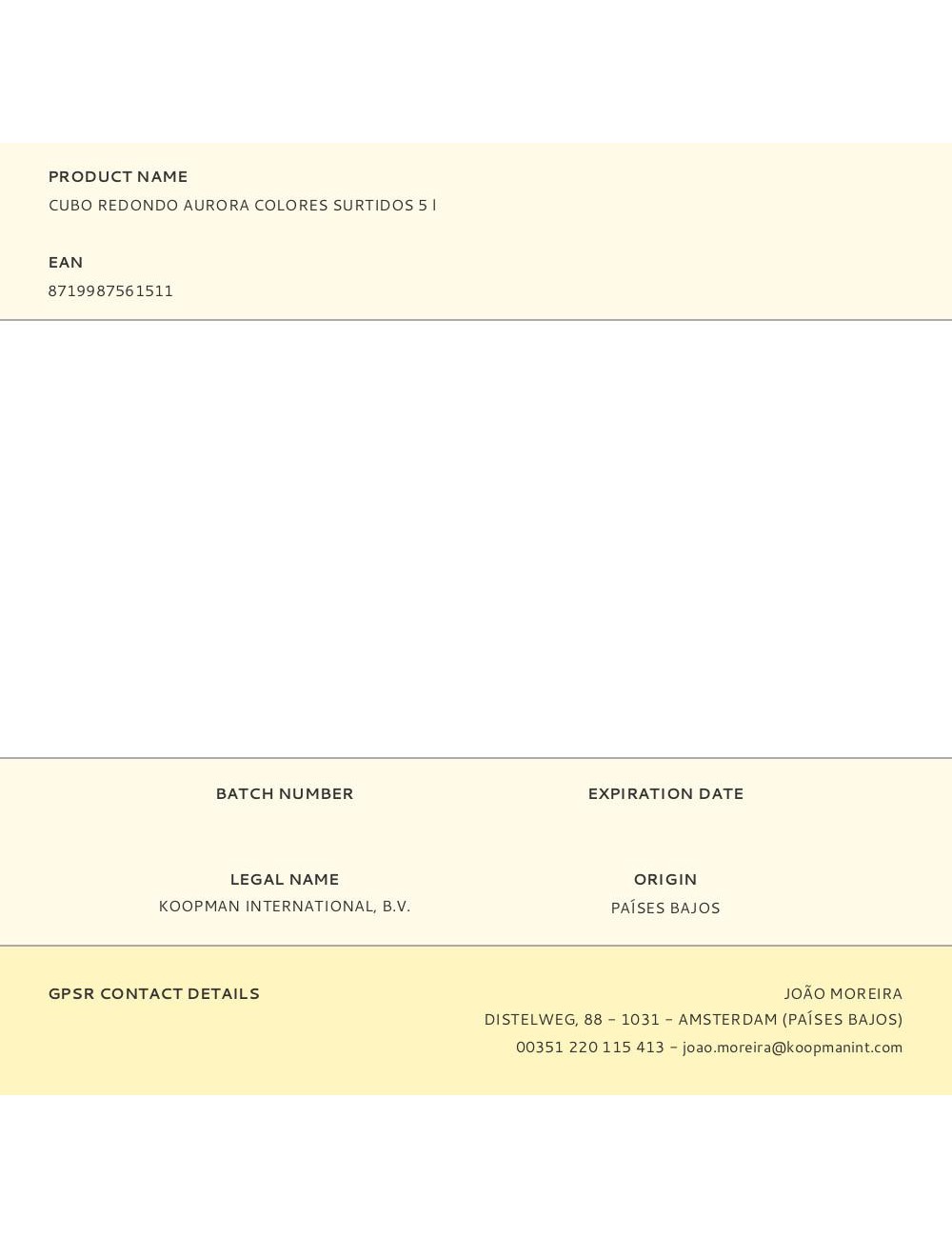 Cubo redondo aurora colores surtidos 5 l