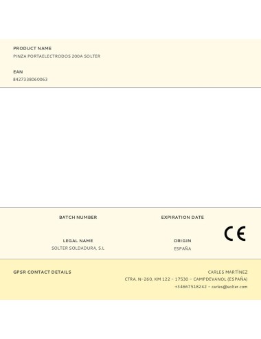 Pinza portaelectrodos 200a solter