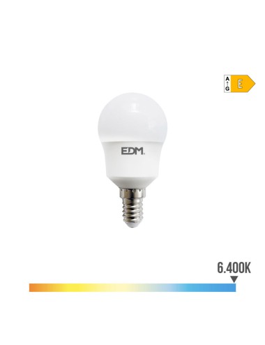 Bombilla esferica led e14 8,5 w 1000 lm 6400 k luz fria ø4,5 x 8,8 cm