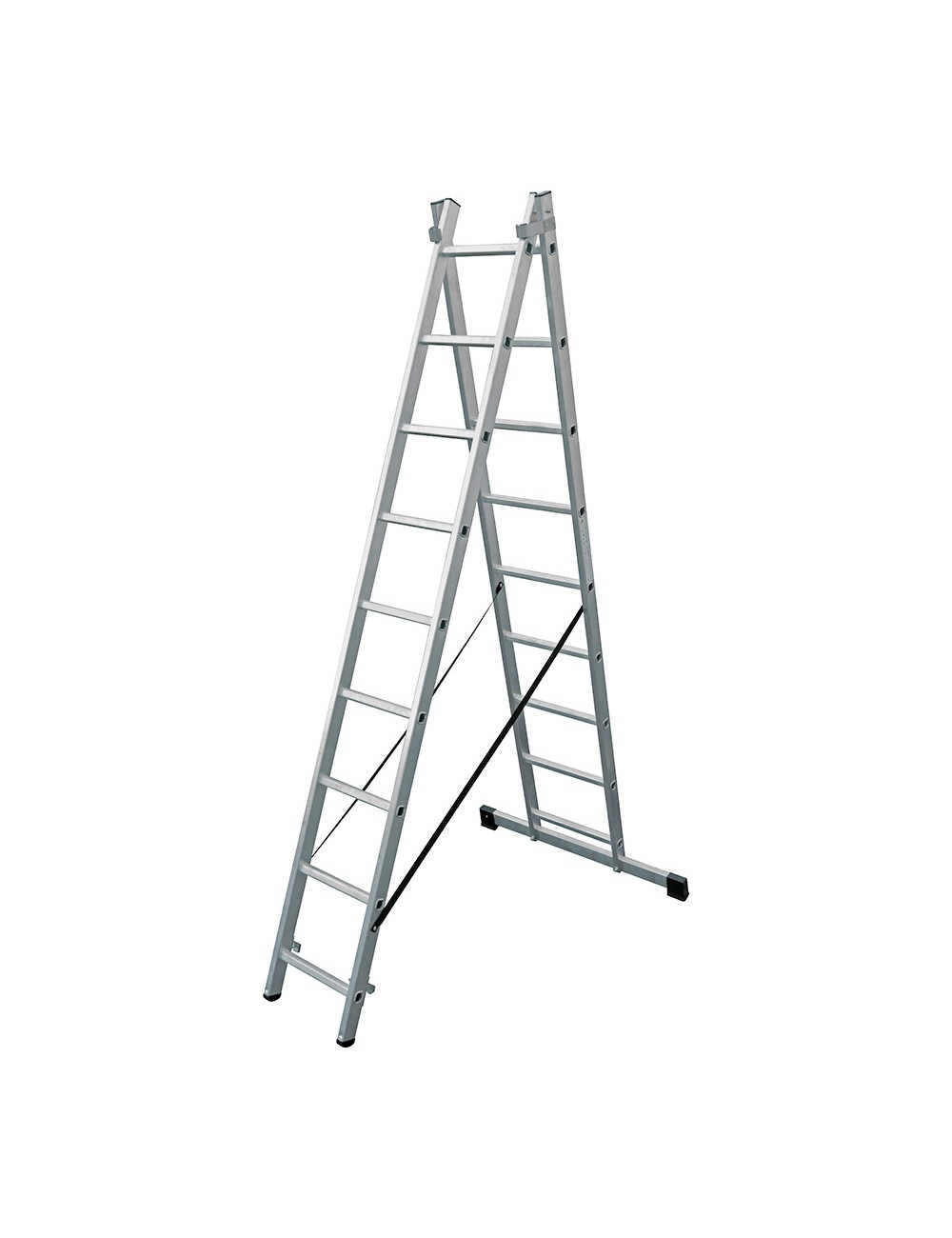 Escalera transformable de aluminio 2 x 9 peldaños