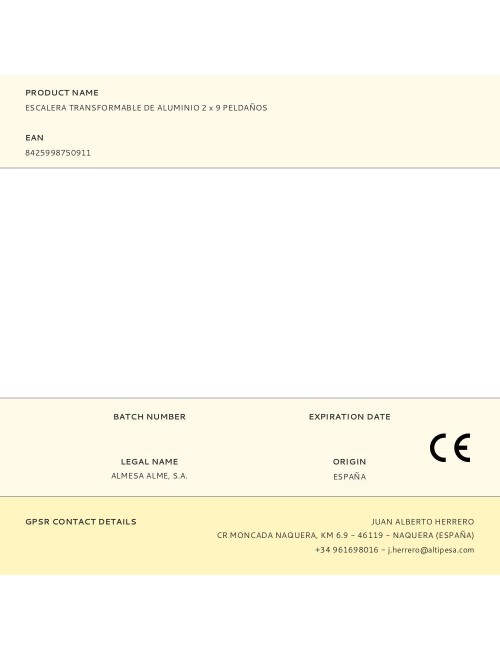 Escalera transformable de aluminio 2 x 9 peldaños