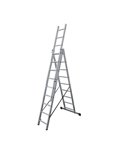 Escalera transformable de aluminio 3 x 9 peldaños