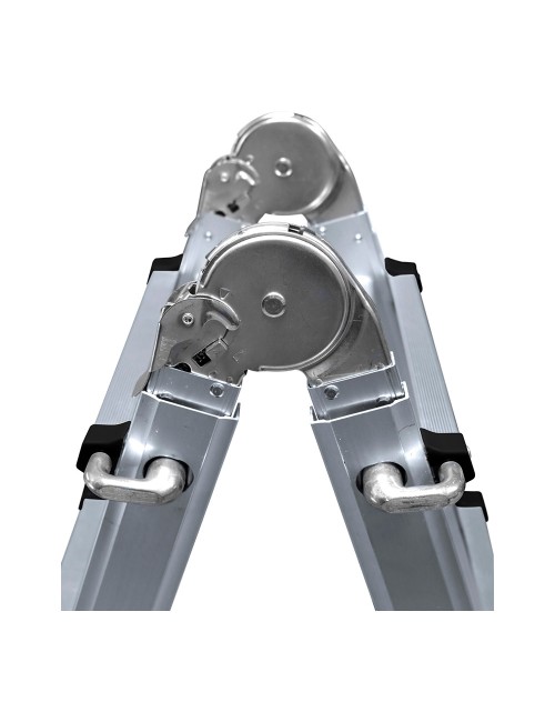 Escalera multifunción telescópica de aluminio 4 + 4 peldaños en131