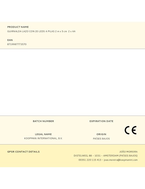 Guirnalda lazo con 20 leds a pilas 2 m x 5 cm 2 x aa