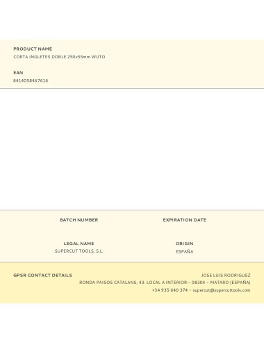 Corta ingletes doble, 250 x 55 mm