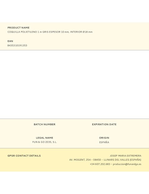 Coquilla polietileno 1 m gris espesor 10 mm, interior ø18 mm
