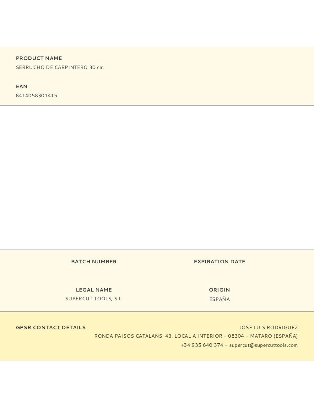 Serrucho de carpintero 30 cm