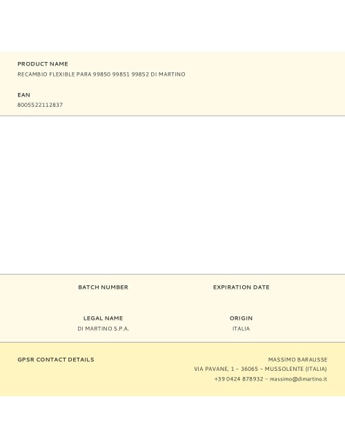 Recambio flexible para 99850 99851 99852 di martino