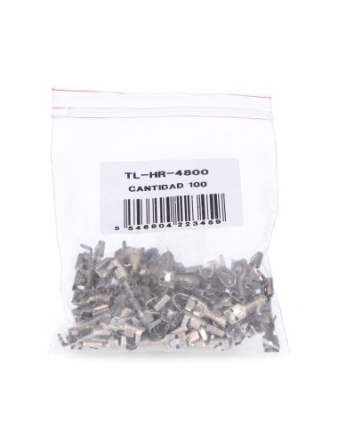 Terminal faston con sujeción 4,8 mm hembra, bolsa 100 uds
