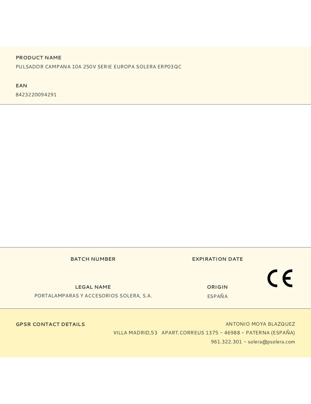 Pulsador 10a 250v serie europa