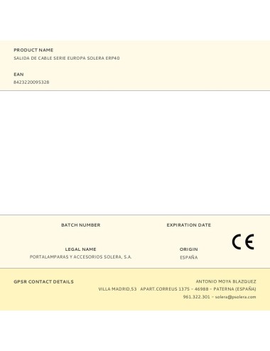Salida de cable serie europa solera erp40