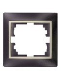Marco para 1 elemento marco negro y aro perla 83x81x10mm. serie europa solera erp71nu