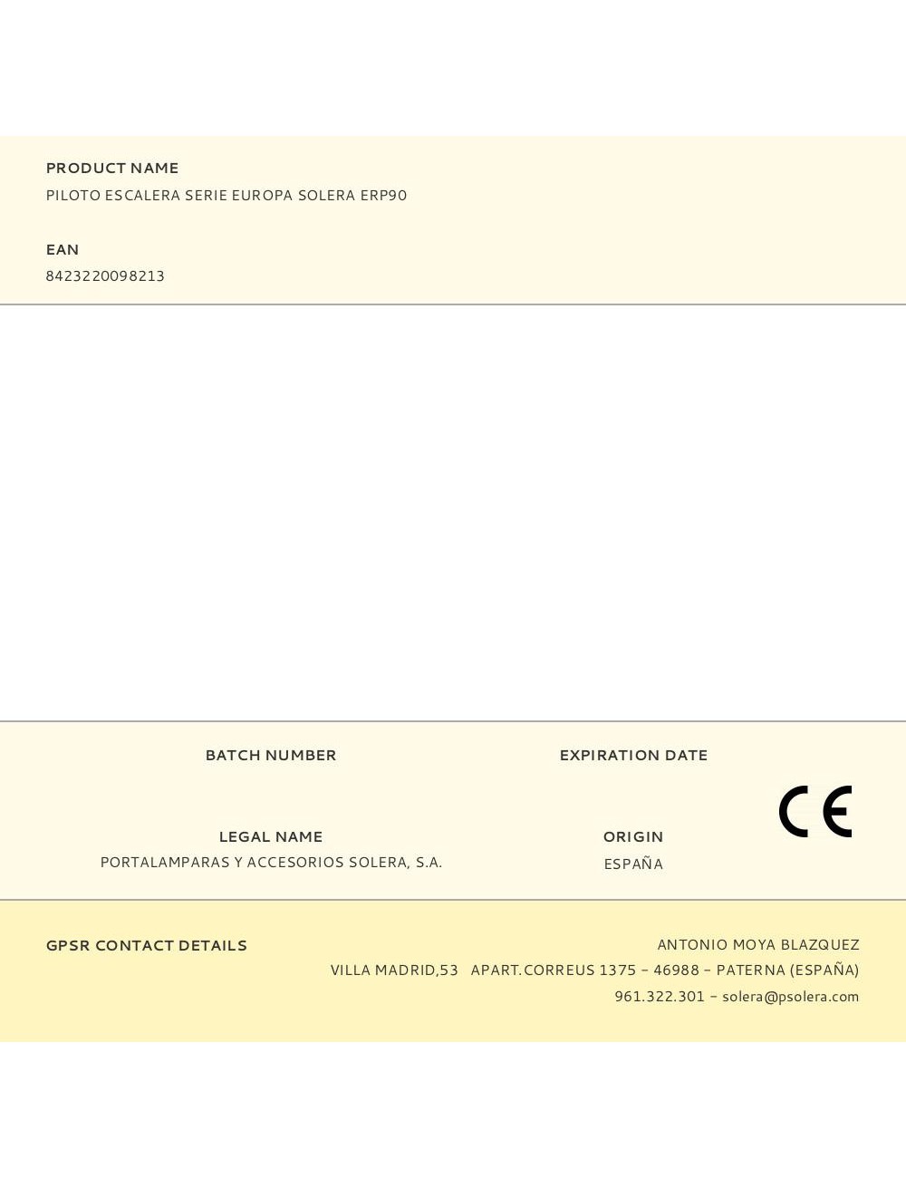 Piloto escalera serie europa solera erp90