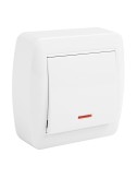 Conmutador unipolar con indicador luminoso superficie mural 74 x 72 x 28 mm