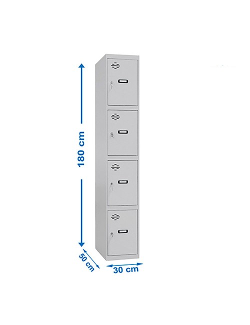 Taquilla metalica pro simonlocker 1/4 300 desmontada 4 departamentos 30x50x180cm simon rack