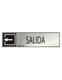 Cartel informativo "salida" (inox adhesivo 0.8mm) 5x20cm normaluz