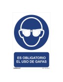 Cartel "es obligatorio el uso de gafas" (pvc 0,7mm) 30x40cm normaluz