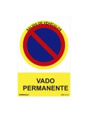 Señal prohibido "vado permanente" (pvc 0.7mm) 30x40cm normaluz
