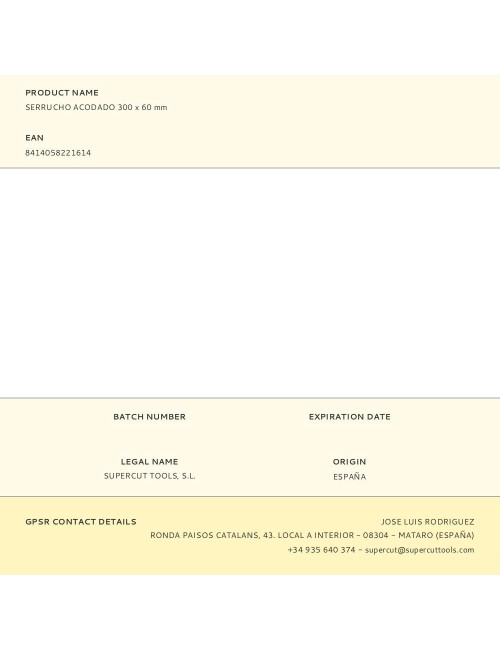 Serrucho acodado 300 x 60 mm