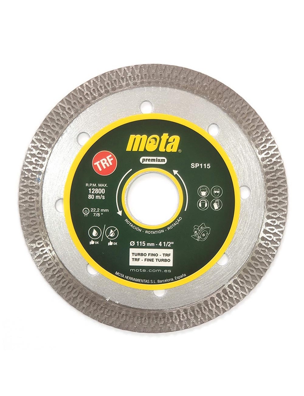 Disco diamantado turbo fino trf ø115 mm