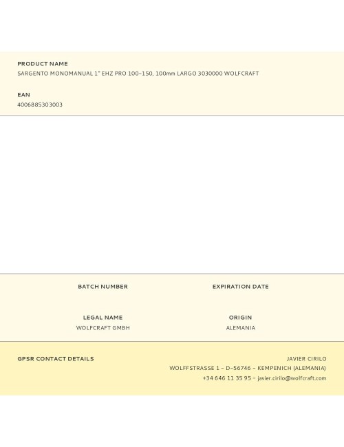 Sargento monomanual 1&quot; ehz pro 100-150, largo 100 mm