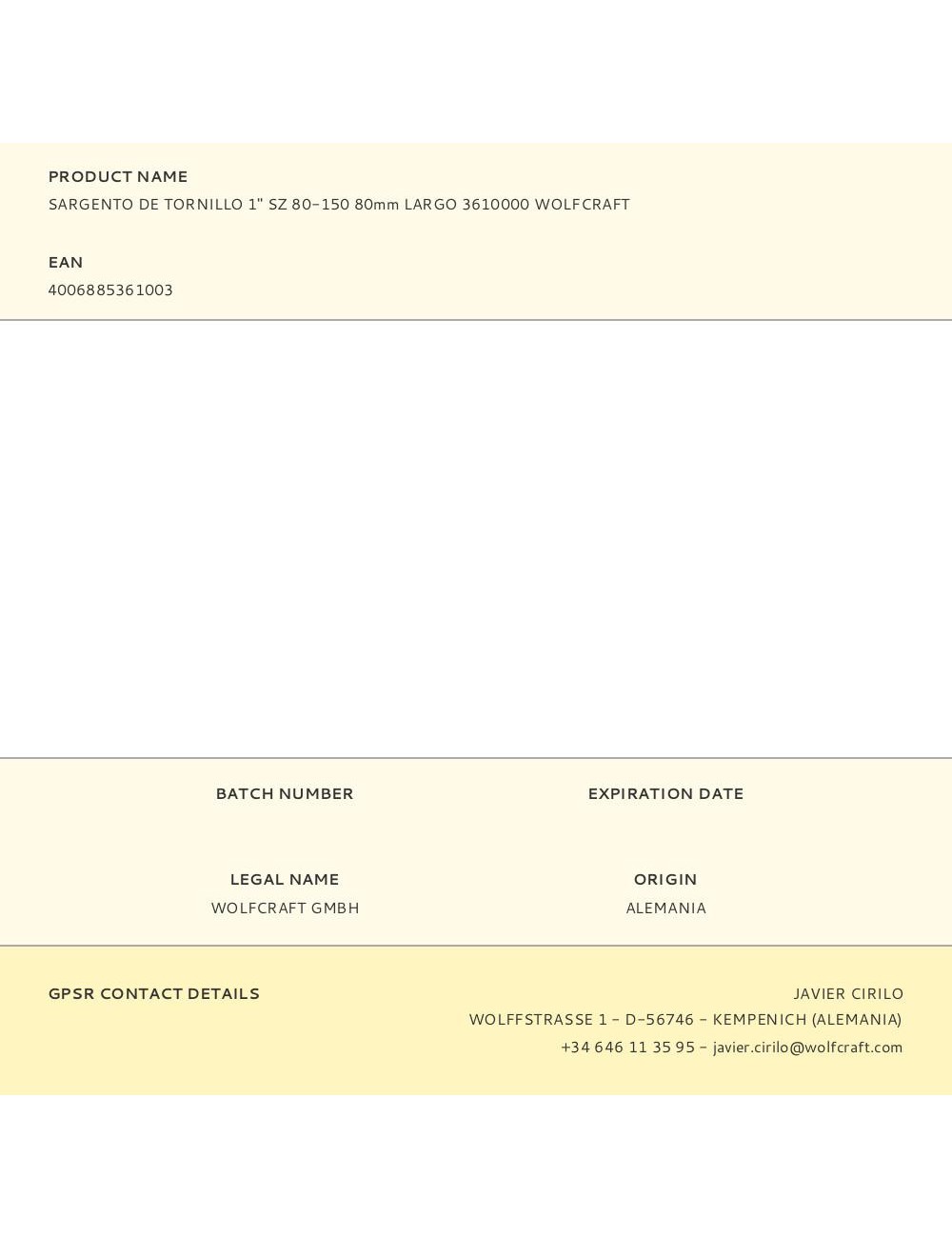 Sargento de tornillo 1" sz 80-150 largo 80 mm