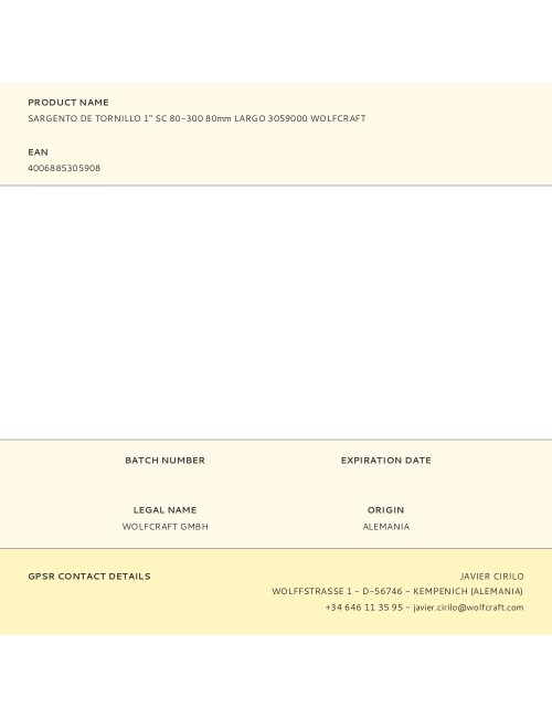 Sargento de tornillo 1" sc 80-300 largo 80 mm