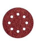Hojas de lijar adhesivas de corindón perforadas, ø125 mm, grano 80, pack 5 uds