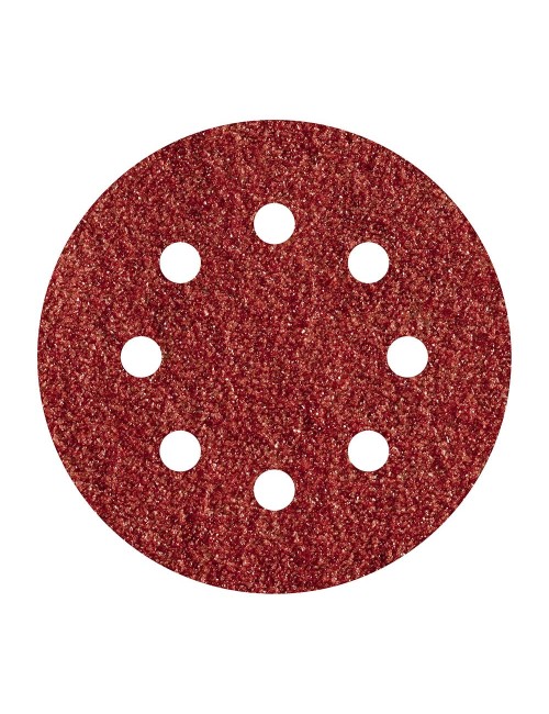 Hojas de lijar adhesivas de corindón perforadas, ø125 mm, grano 120, pack 5 uds