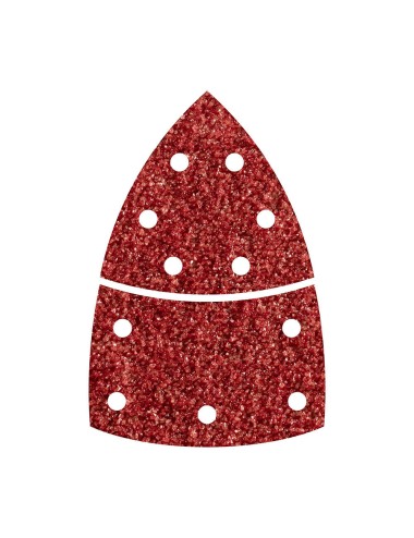 Hojas de lijar adhesivas de corindón perforadas triangular, grano 80, pack 10 uds