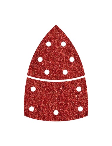 Hojas de lijar adhesivas de corindón perforadas triangular, grano 120, pack 10 uds