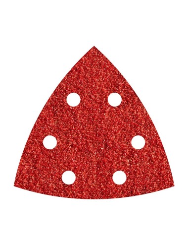 Hojas de lijar adhesivas de corindón perforadas, 95 mm, grano 120 delta, pack 5 uds