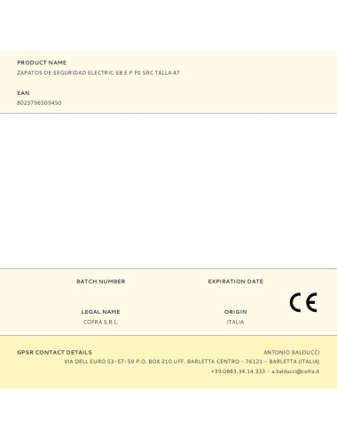 Zapatos de seguridad electric sb e p f0 src talla 47