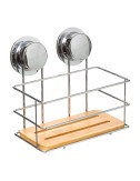 Soporte de ducha de bambú con ventosa