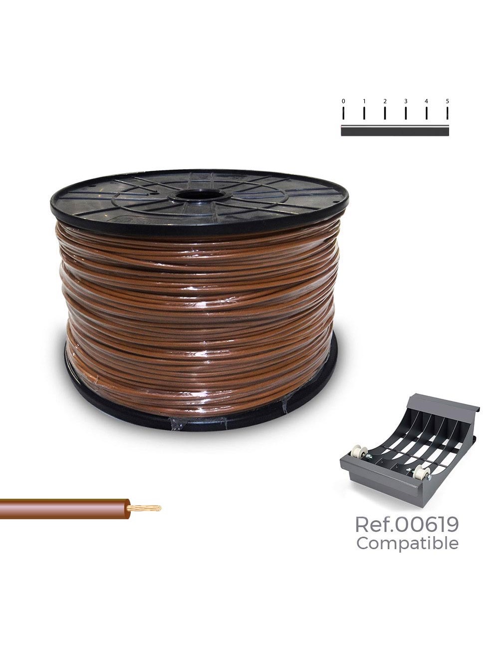 Cablecillo h07v-k 2,50 mm marrón, 800 m. (bobina grande)
