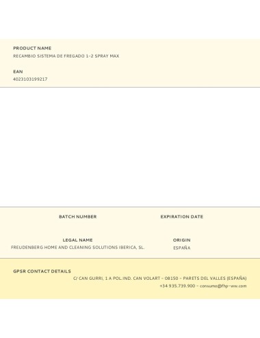 Recambio sistema de fregado 1-2 spray max