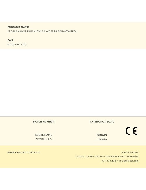 Programador para 4 zonas access 4 aqua control