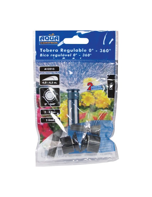 Pack de bolsa con 2 toberas agua van 15 (4-4,5m) regulable-0-360°